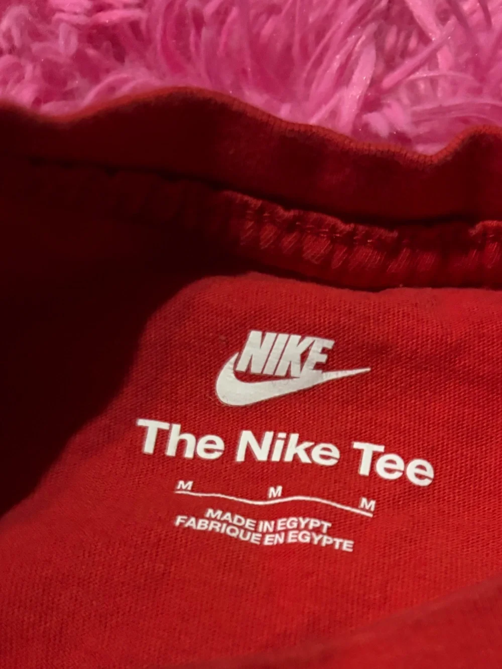 Nike Red Kids Short-Sleeve Tee with White Logo